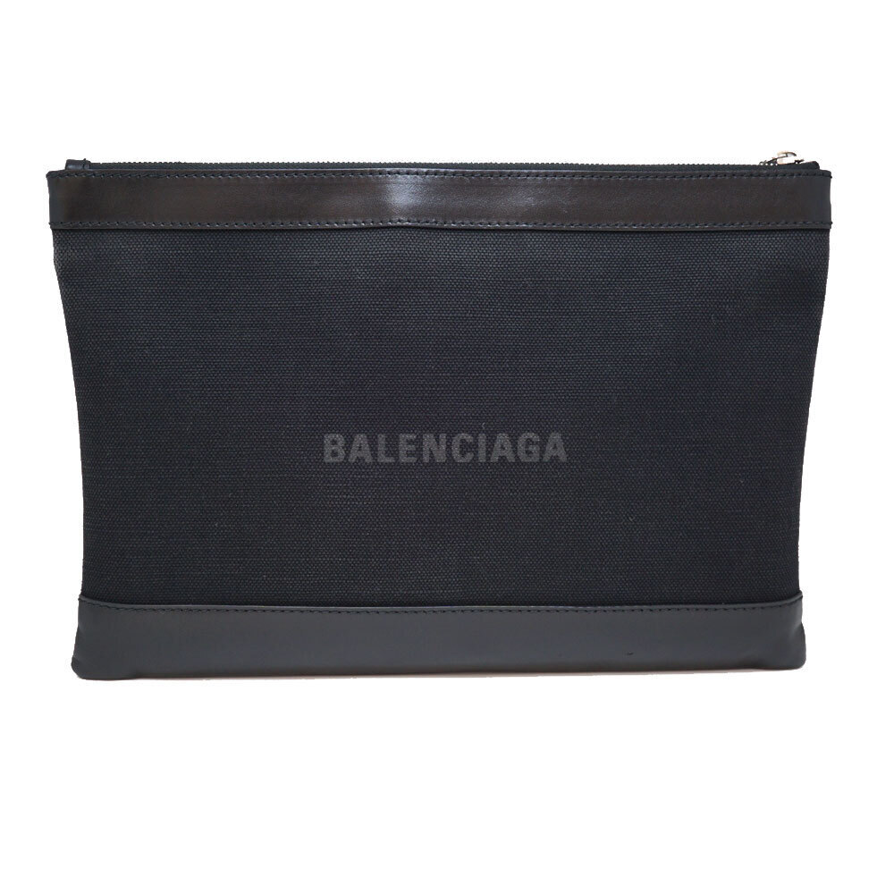 Balenciaga Navy Blue Clip Clutch Bag Black
